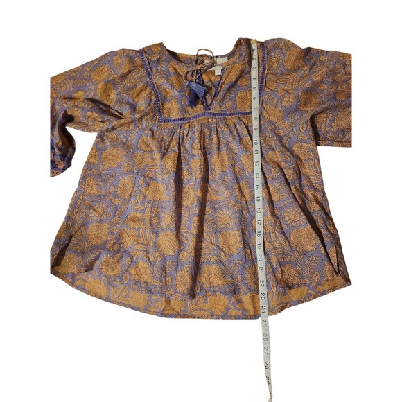 Cleobella Peasant Floral Cottage Top Womens Small Organic Cotton Boho Amarillis - Picture 8 of 8